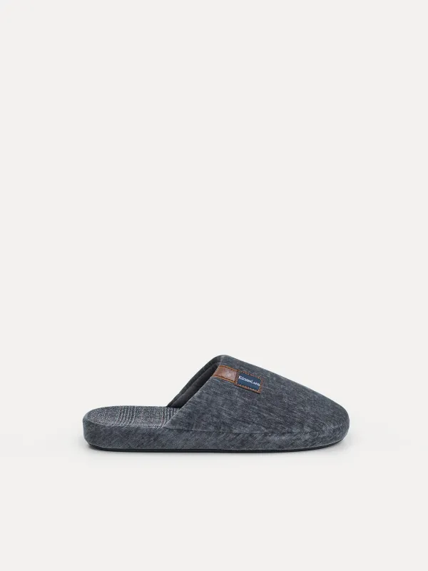 Men's slippers, home, p. 42-43, polyester, gray, Serious, image-0