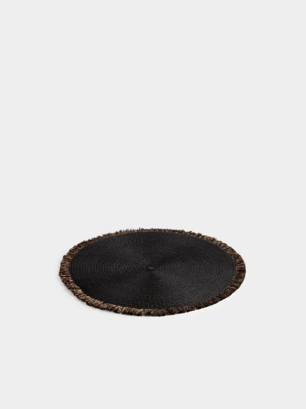 Instrument napkin, 38 cm, with fringe, polyester, round, maroon, Rotary shine, image-1