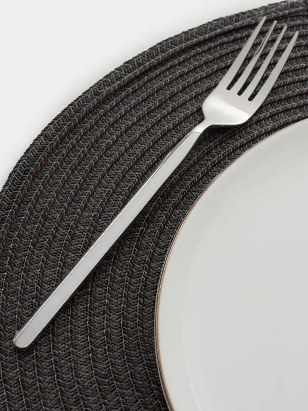 Placemat, 38 cm, polypropylene/PET, Round, Graphite, Basic, image-3