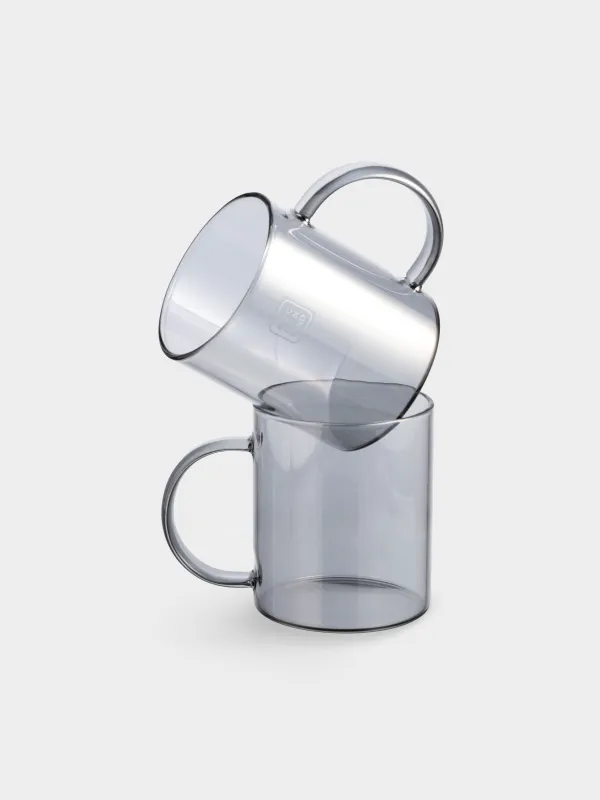 Mug, 380 ml, 2 pcs, glass B, gray, Volant, image-0