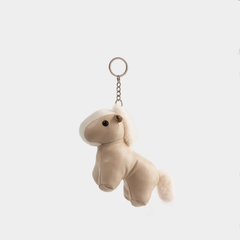 Keychain, 12 cm, polyurethane / metal, beige, Horse, Keychain toy