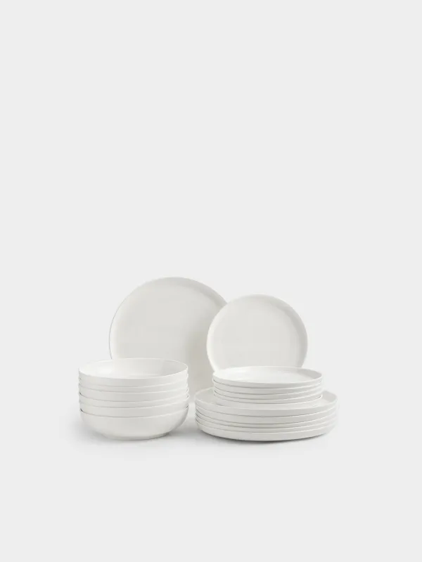 Dining set, 6 pers, 18 pr, porcelain F, white, Ideal white, image-0