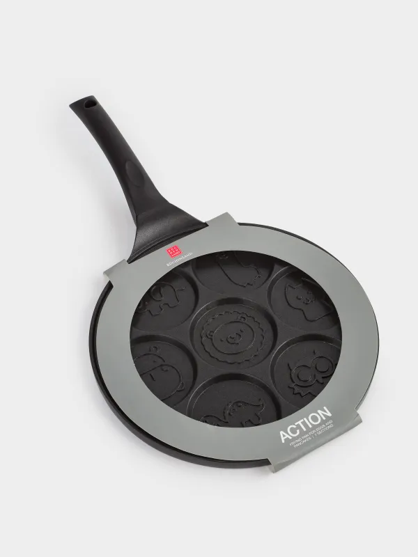 Frying pan for eggs and pancakes, 26 cm, 7 otd, coated, aluminum, Animals, Action, image-8