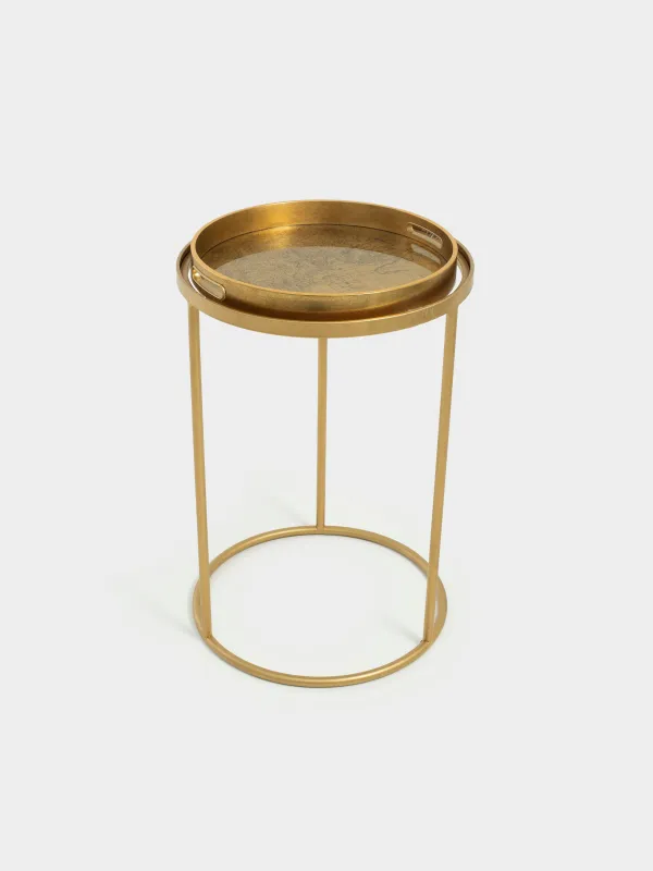 Tray stand, 54 cm, metal, round, gold, Trend, image-6