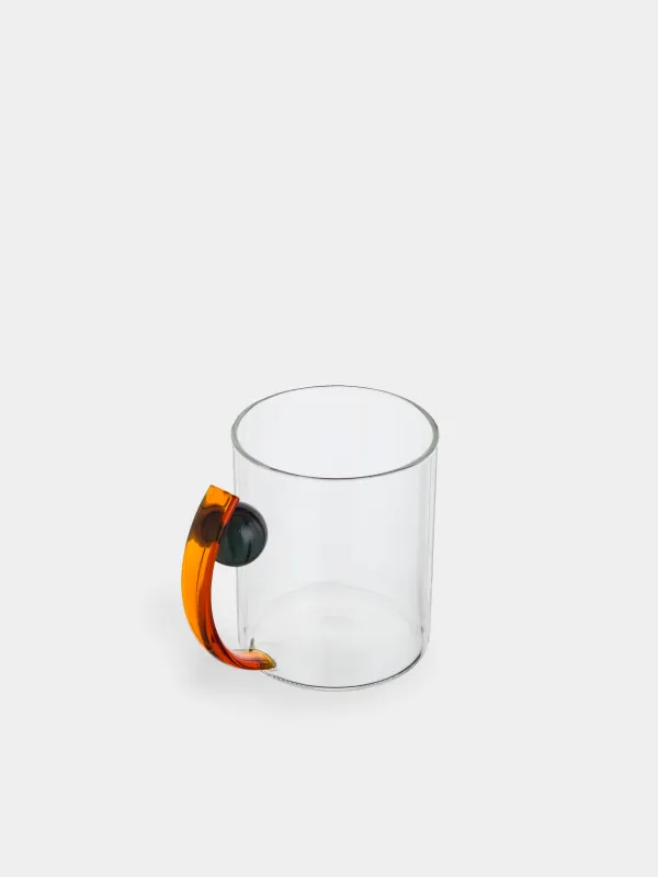 Mug, 380 ml, glass B, handle color, Ball, Benty-color, image-1