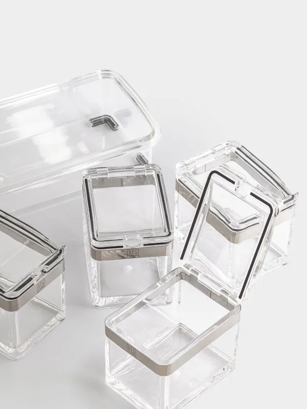 Container, 26x9 cm, 4 pcs, with spoons, on a stand, acrylic / steel, Kitchen tools, image-5