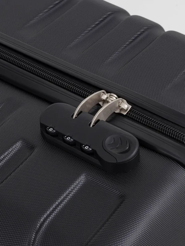 Suitcase L, 52x29x77 cm, 4.2 kg, with lock, plastic, black, Travel comfort, image-10