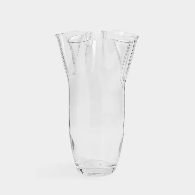 Flower vase, 31 cm, Glass, Crumpled effect, Crumple, image-0