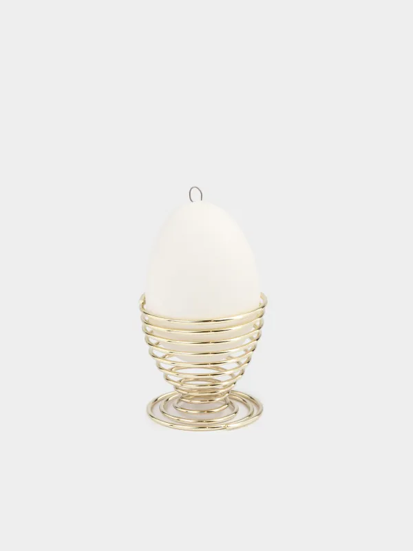 Egg stand, 5 cm, steel, golden, Whirlwind, Twist silver, image-3
