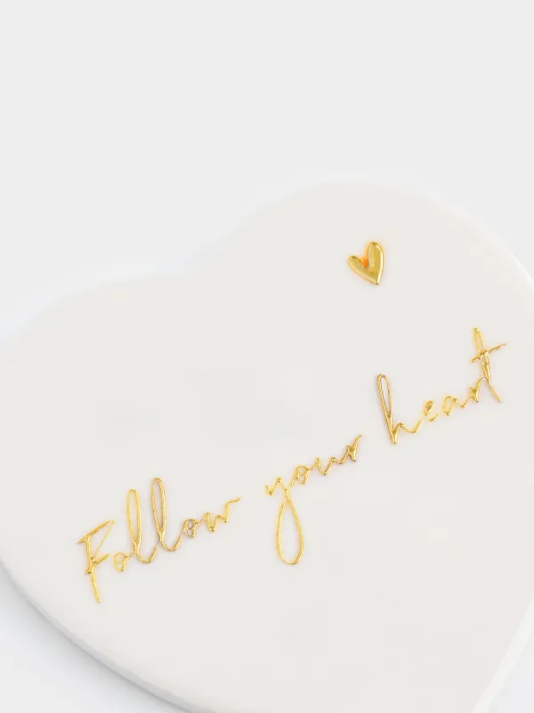 Coaster, 11x11 cm, ceramic / cork, beige, Heart, Scroll, image-3