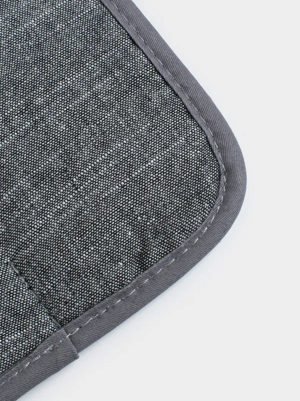 Potholder, 26x18 cm, cotton / silicone, graphite, Bakery striped, image-3
