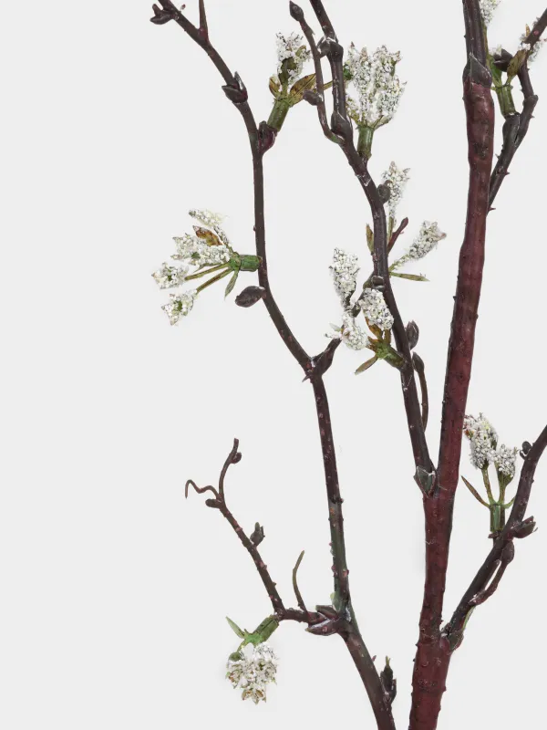 Decorative branch, 98 cm, plastic / polyester, White buds, Flower garden, image-2