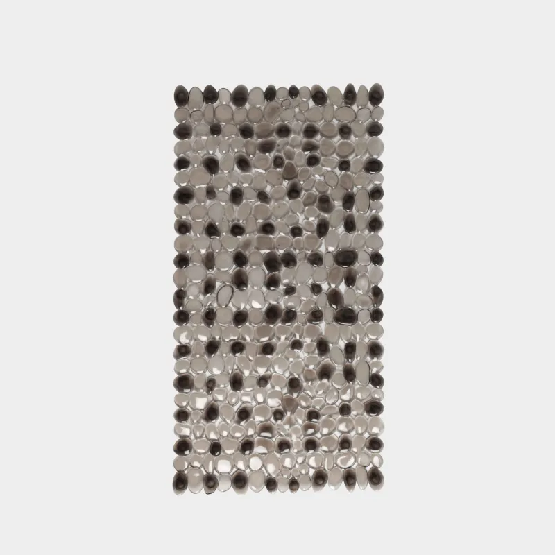 Bath/shower mat, 35x70 cm, with suction cups, PVC, Rectangular, Dark gray, Stones, Pebble