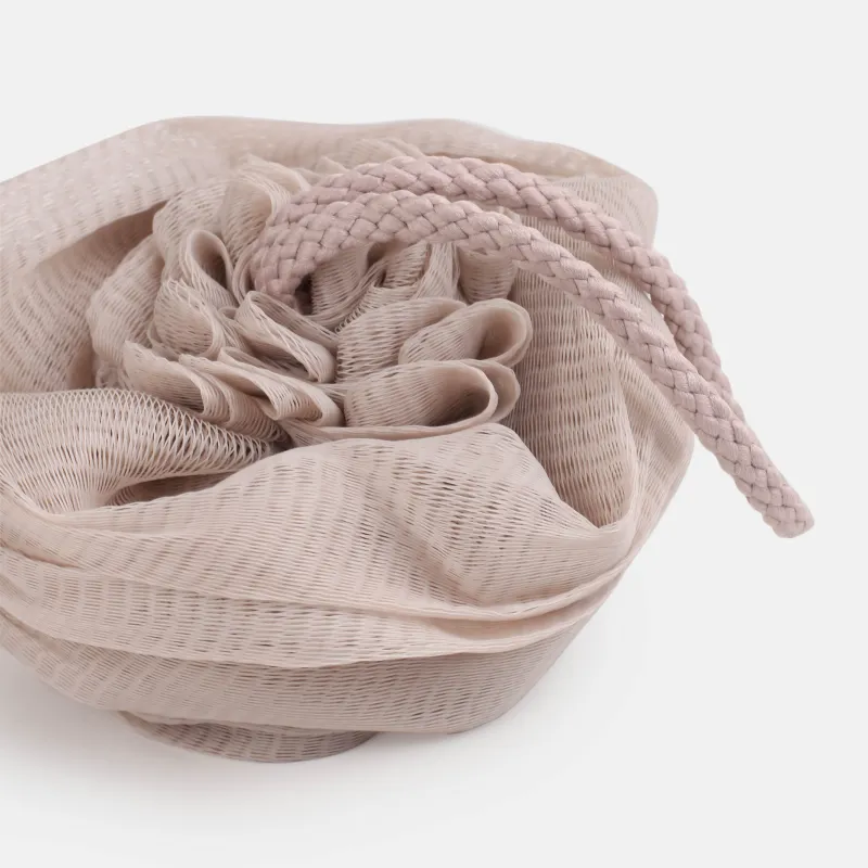 Body washcloth, 13 cm, polyethylene, beige, Bow, Showy, image-3