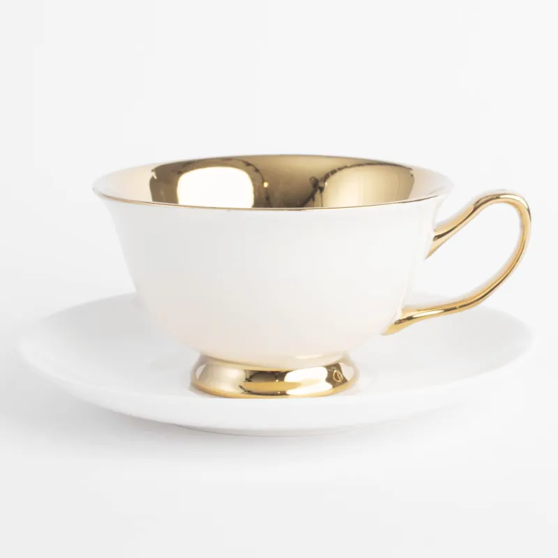 Tea pair, 220 ml, 1 person, 2 items, porcelain N, golden milk, Elegant gold