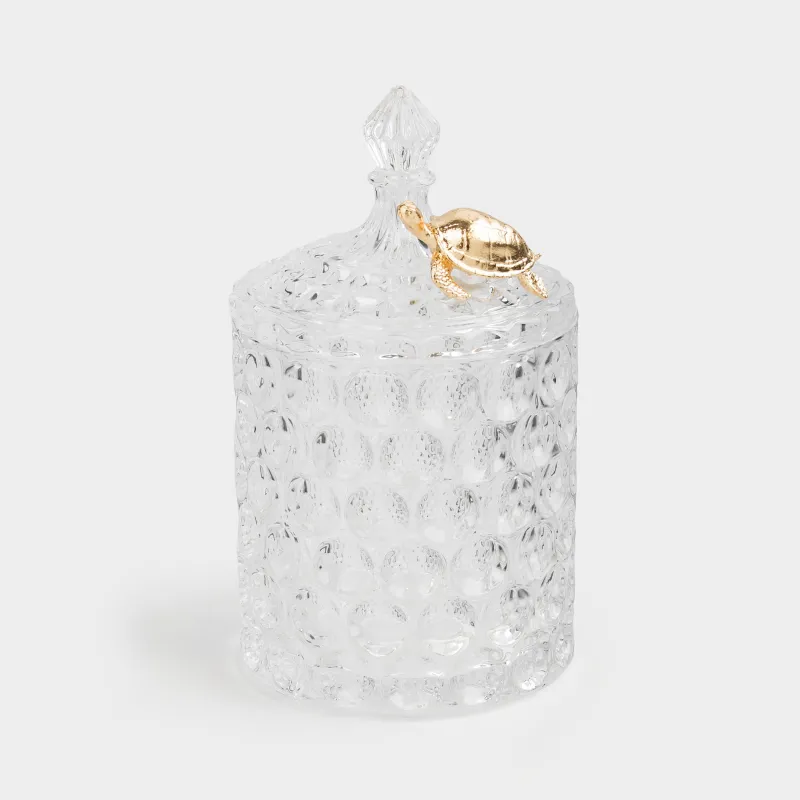 Storage container, 17x10 cm, 550 ml, Glass R / metal, Turtle, Bubbly