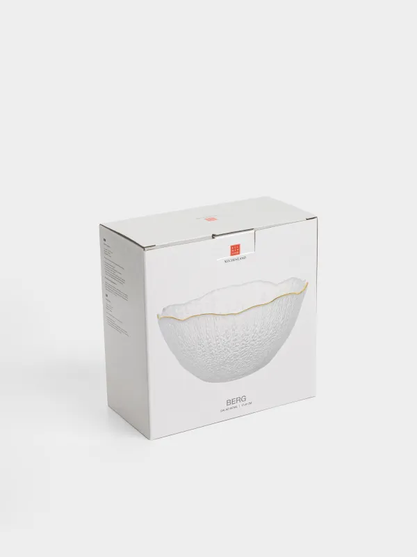 Salad bowl, 17x8 cm, 700 ml, glass, with golden edging, Berg, image-5