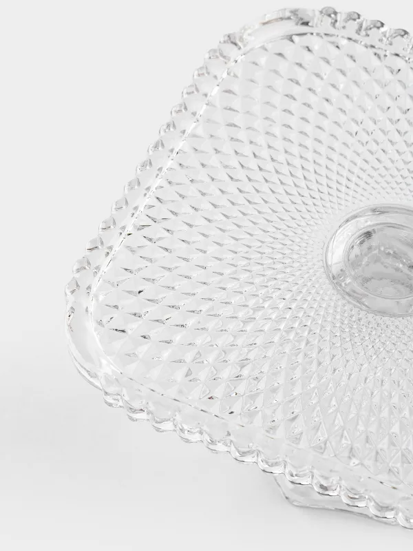 Dish on a leg, 20x10 cm, glass, square, Naiad, image-3