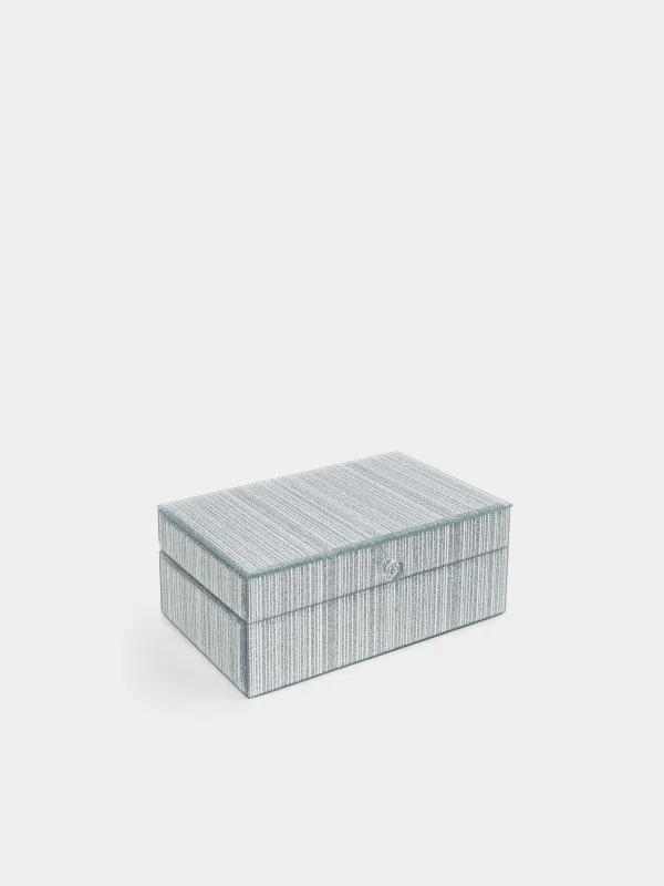 Jewelry box, 21x13 cm, glass, silver, Stripes, Actress, image-2