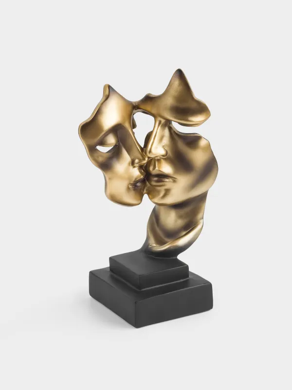 Statuette, 27 cm, polyresin, gold-black, Kiss, Baise, image-2