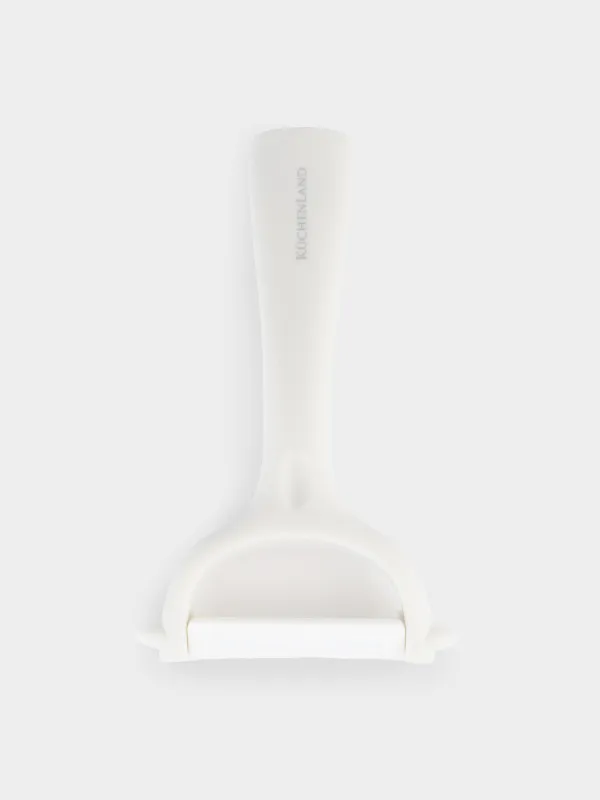 Vegetable peeler, 14 cm, ceramic/plastic, milk, Regular, image-0