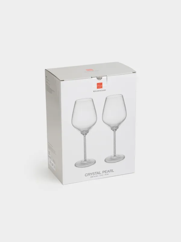 Drinking glass, 450 ml, 2 pcs, with pearls, glass / plastic, Crystal pearl, image-4