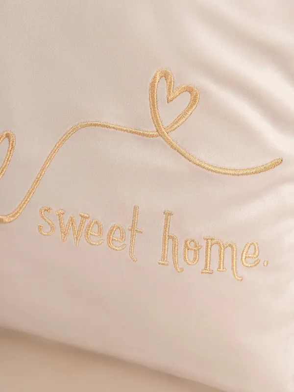 Decorative pillow, 45x45, corduroy, gray-brown, Sweet home, Scroll, image-3