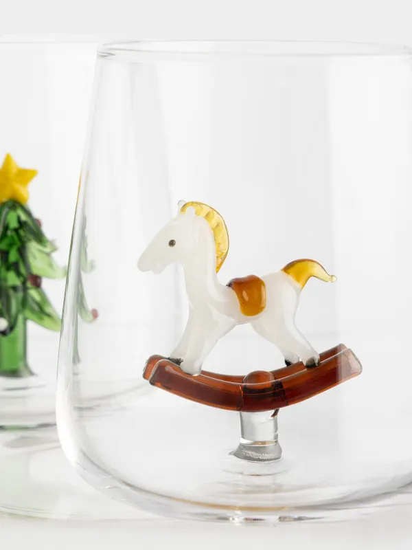 Glass, 10 cm, 400 ml, 2 pcs, glass B, Christmas Tree / House, Shape, image-3