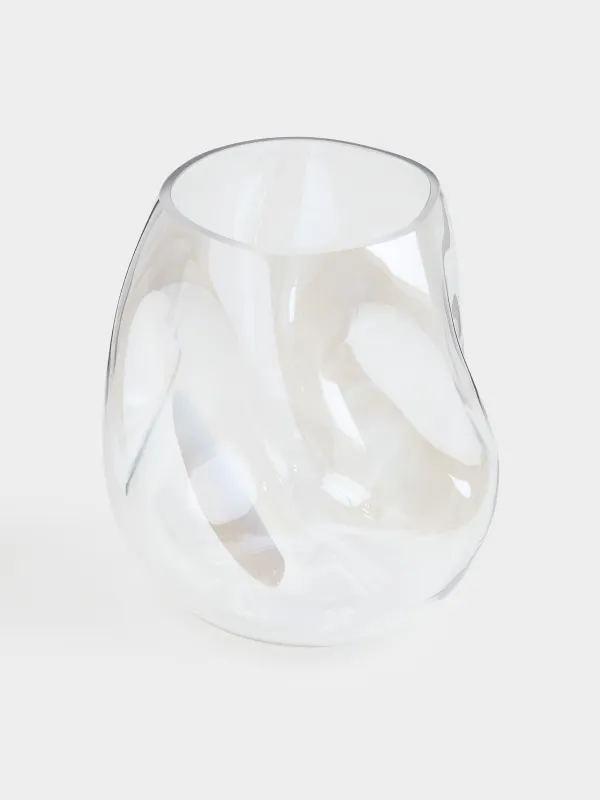 Flower vase, 25 cm, glass, mother of pearl, Cascade, image-1