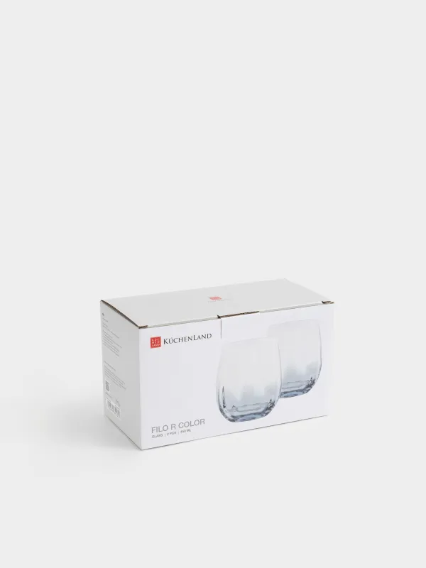 Glass, 10 cm, 450 ml, 2 pcs, glass, blue, Filo R color, image-5