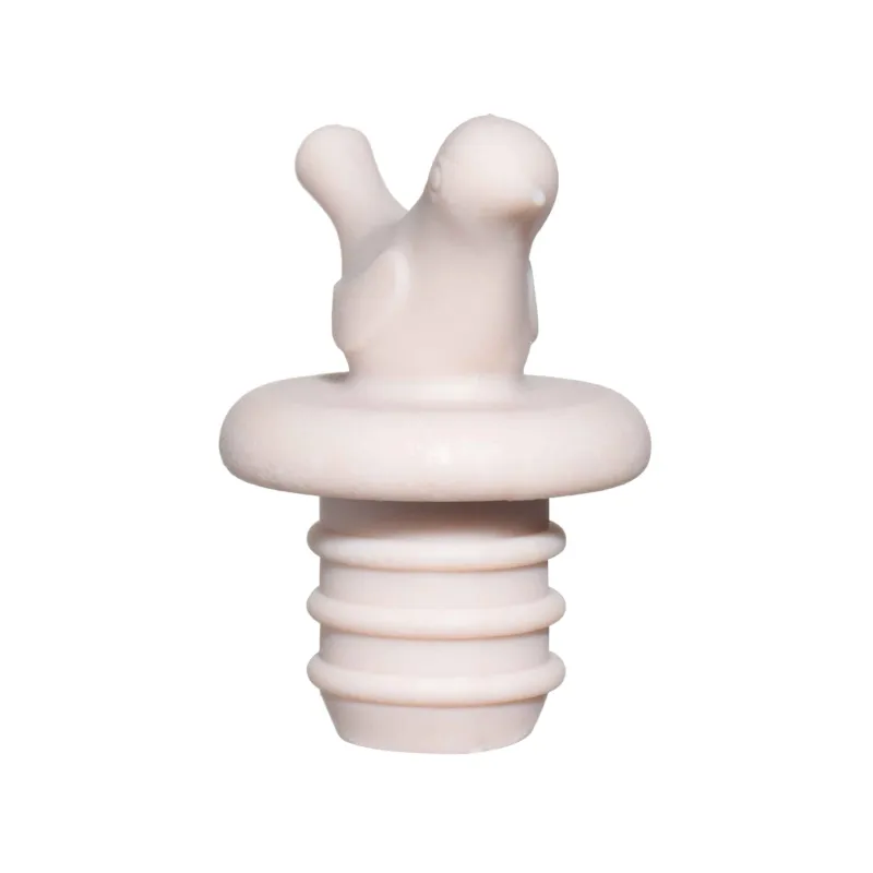 Wine bottle stopper, 5 cm, silicone, beige, Bird, Soft kitchen, image-1