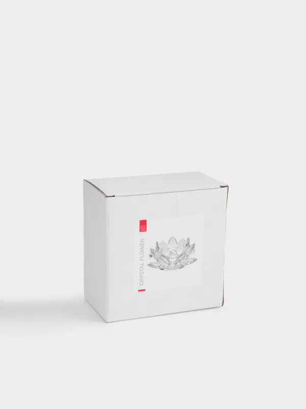 Candlestick, 11 cm, for a tea candle, glass, Flower, Crystal flower, image-3