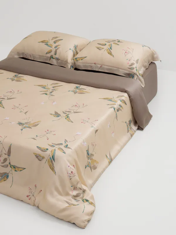 Bed linen set euro, Tencel 300 TC, beige, Leaves, Tencel, image-2
