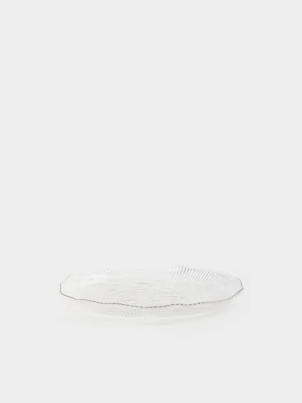 Dish, 30x3 cm, glass R, with silver edging, Argos silver, image-4