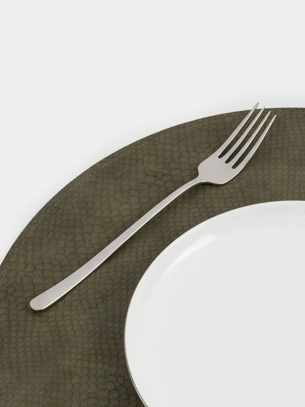 Placemat, 38 cm, double-sided, PVC, round, green/brown, Snake scales, Rock, image-6