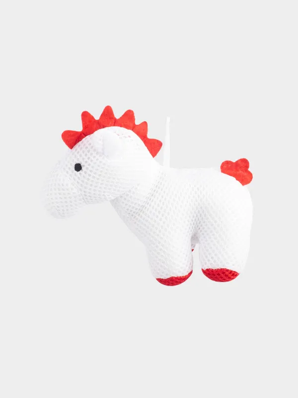 Children's shower set, 3 items, in a cosmetic bag, polyester, red, Horse, Friend spa, image-1