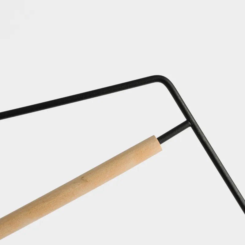 Hanger for trousers/skirts, 38 cm, 3 levels, metal / wood, black, Attic, image-2