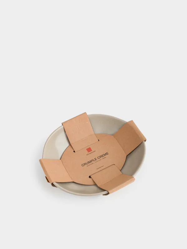 Salad bowl, 22x6 cm, 800 ml, ceramic, beige, Crumpled effect, Crumple creme, image-4