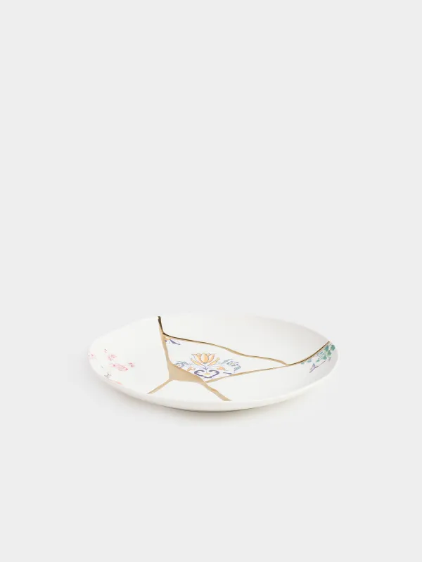 Dinner plate, 27 cm, porcelain N, white and gold, Kintsugi, Kintsugi, image-2