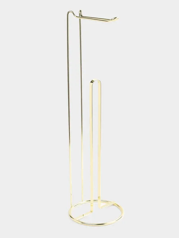 Toilet paper holder, 54 cm, floor-standing, metal, gold, Teca, image-0