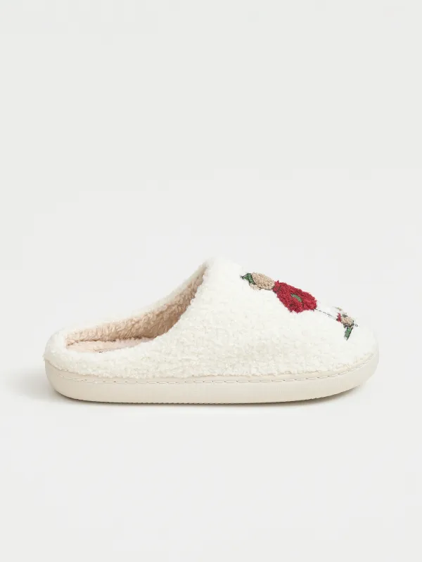 Women's slippers, homewear, size 36-37, artificial fur, milky, Bears, Needed, image-0