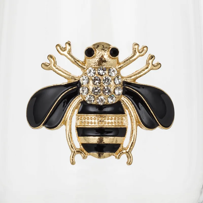 Drinking glass, 10 cm, 450 ml, glass / metal, Bumblebee, Lux elements, image-4