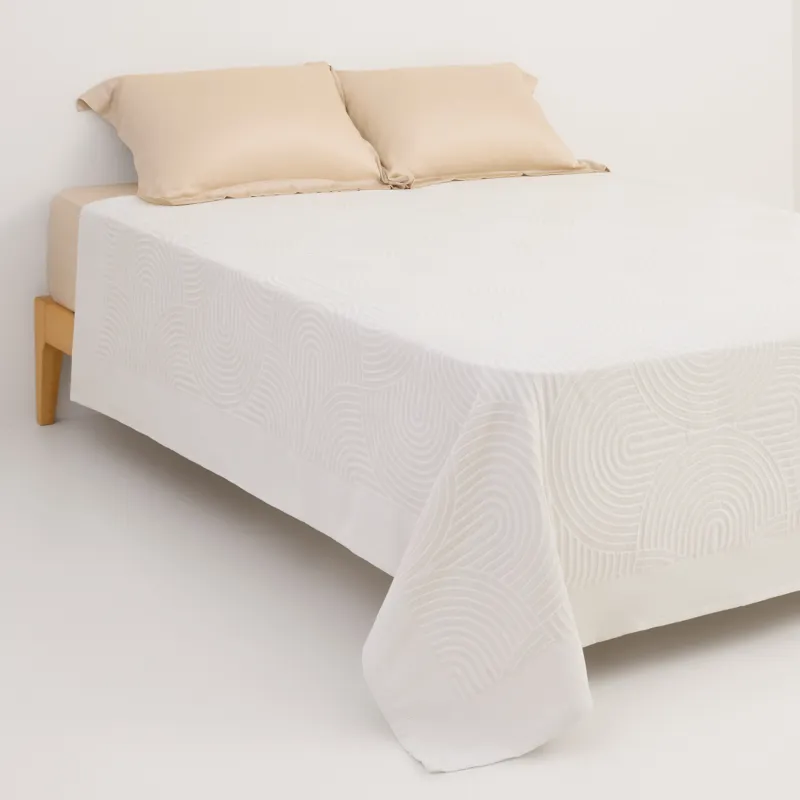 Bedspread, 220x240 cm, polyester / cotton, sand-beige, Arch, Arch