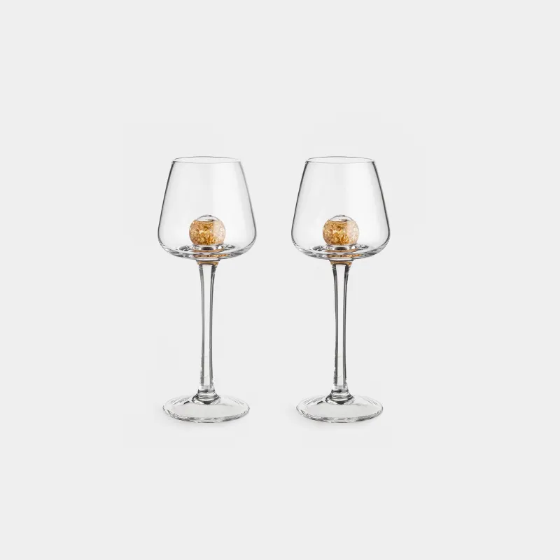 Drinking glass, 50 ml, 2 pcs, crystal glass, Amber ball, Sorento