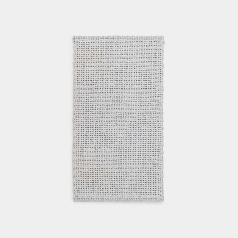 Mat, 60x110 cm, anti-slip, polyester/cotton, light grey, Grid, Cozy