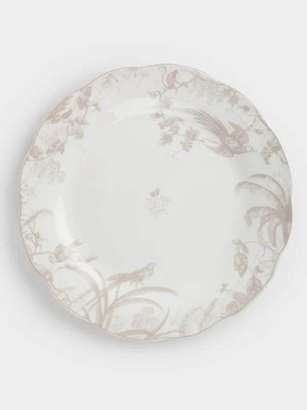 Dinner plate, 27 cm, 2 pcs, porcelain P, white and beige, Jungle, Tropical, image-3