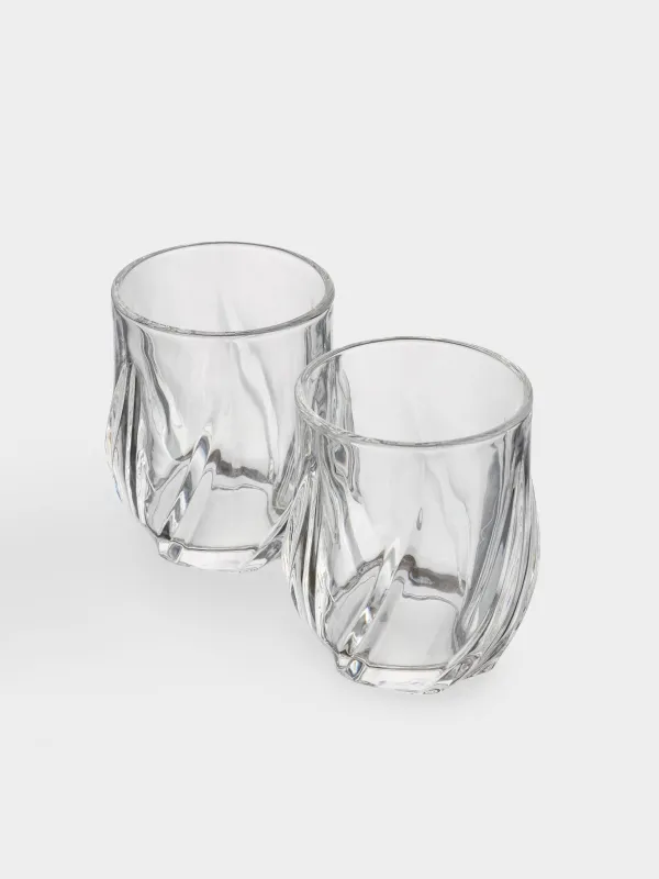 Drinking glass, 10 cm, 300 ml, 2 pcs, glass R, Crumpled, image-1