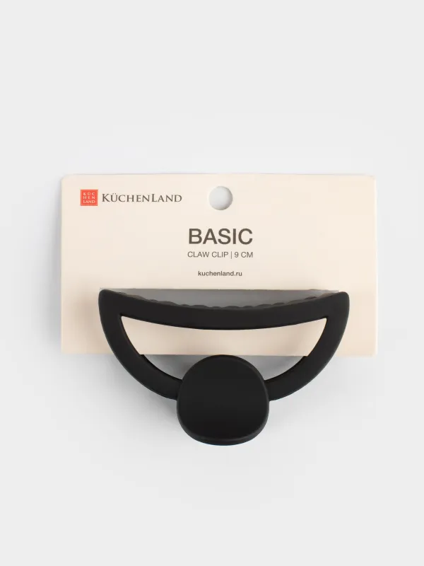 Hair clip, 9 cm, plastic, black, Crab, Basic, image-4