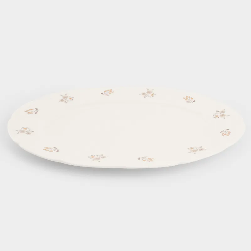 Dish, 30x21 cm, porcelain N, white, oval, Vintage flowers, La flore