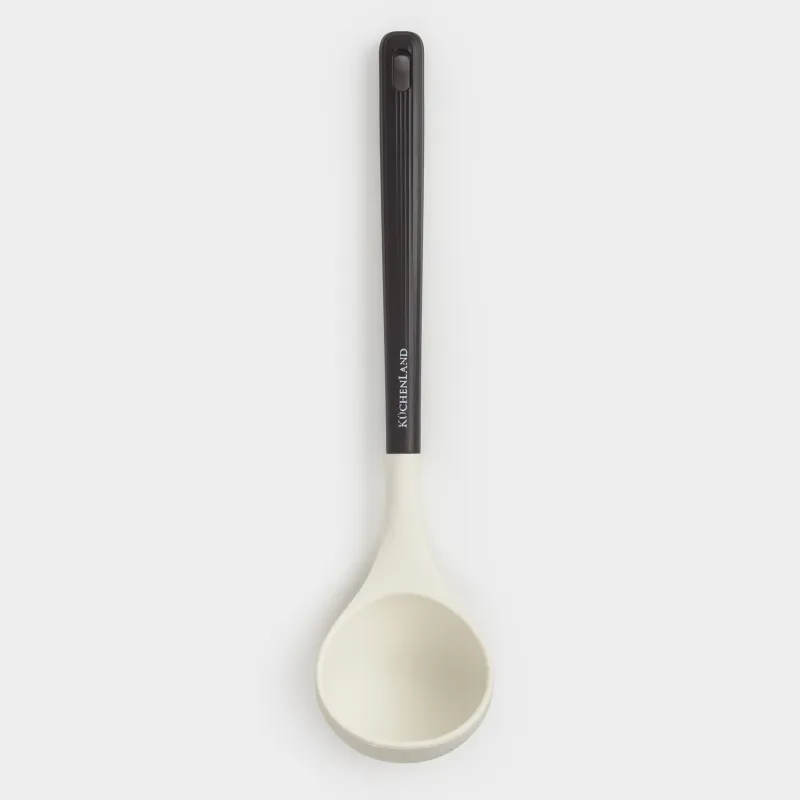 Ladle, 32 cm, silicone / plastic, beige-black, Service